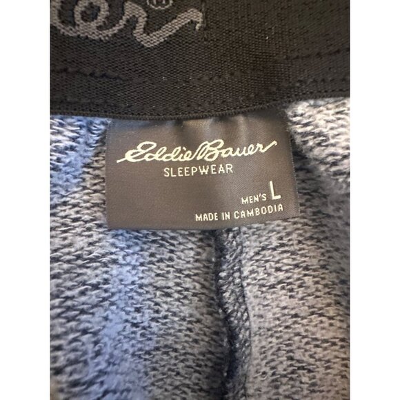 Eddie Bauer Mens L Gray Sleepwear Pants Cotton Blend Elastic Waist Lounge - Picture 3 of 5